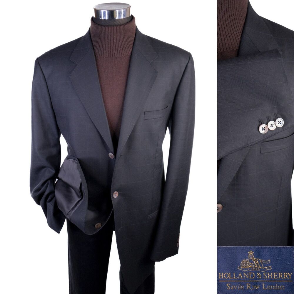 Holland & Sherry Savile Row London Blazer Sport Coat Sz 42XL 3-Button Jacket